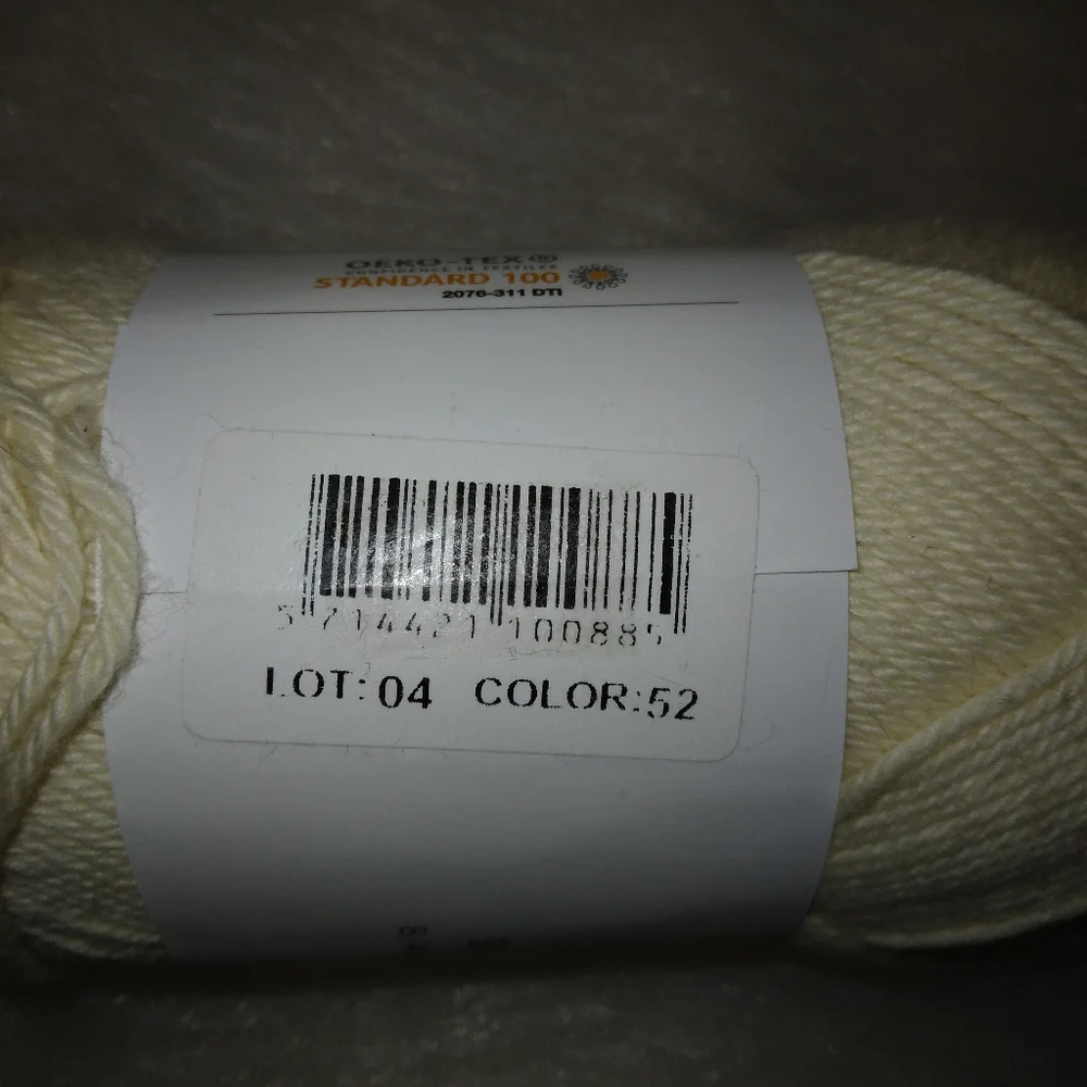 YARN Hobbii 100% cotton yarn, three 50g skeins